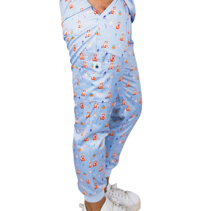 Easter Scrubs  pants- dusk blue