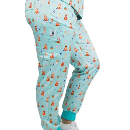 Easter Scrubs pants- mint